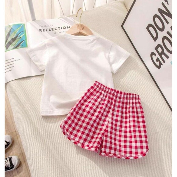 Super cure 4T Toddler Summer 2 pcs outfit t shirt and shorts apple - Picture 3 of 4